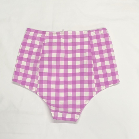J Crew High Waist Bikini Bottoms Matte Gingham Size XS New - Picture 5 of 5